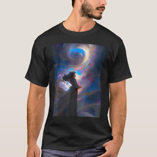 DKH138 Sci fi Graphic  Bright Sky Wish T-shirt (Voorkant)