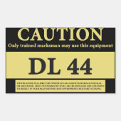 DL 44 BLASTER CERTIFICATION STICKER (Voorkant)