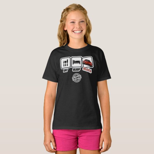 DLEDMV - Eat Sleep Miata Essential T-Shirt (Voorkant volledig)