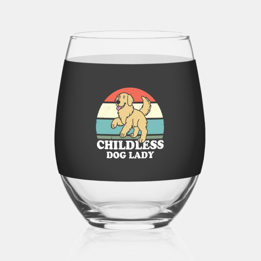 dless Dog Lady Wijnglas Zonder Voet (Voorkant)