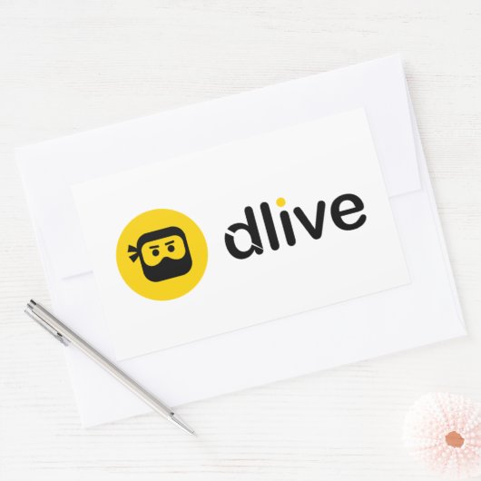 DLive Black Logo Stickers (Envelop)