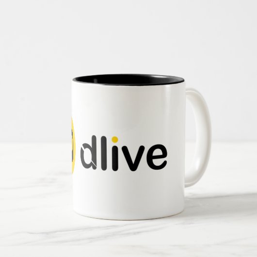 DLive-Logo Tweekleurige Koffiemok (Voorkant rechts)
