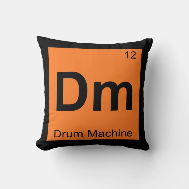 Dm - Drum Machine Scheikunde Periodiek Systeem Sym Kussen (Voorkant)