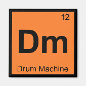 Dm - Drum Machine Scheikunde Periodiek Systeem Sym Magneet (Voorkant)