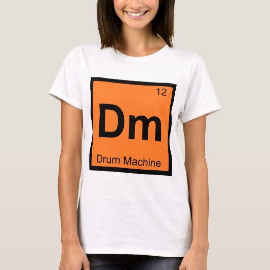 Dm - Drum Machine Scheikunde Periodiek Systeem Sym T-shirt (Voorkant)