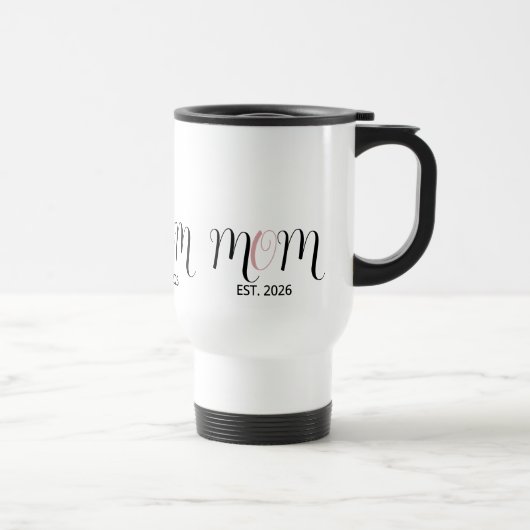 DMama Opgericht Black Pink Script Nieuwe Moeder Ca Reisbeker (Rechts)