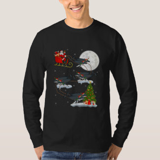 Dmas Lighting Tree Santa Riding Humpback Whale T-shirt