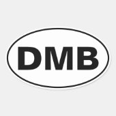 DMB Initialen Ovale Sticker (Voorkant)