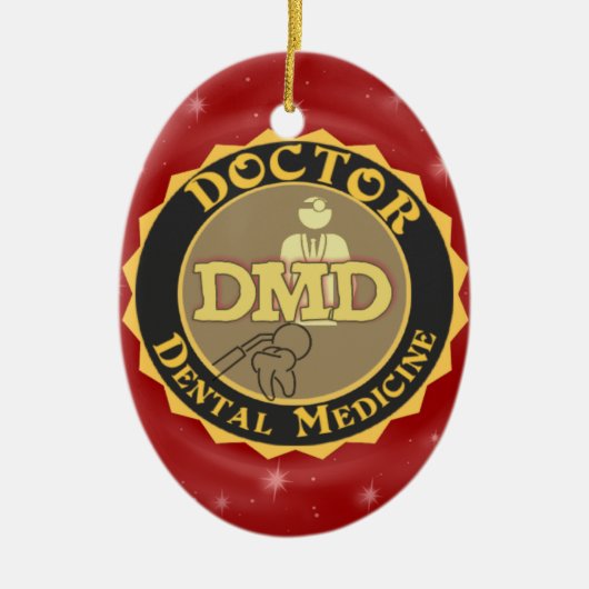 DMD ARTS VAN DENTAAL GENEESMIDDEL LOGO KERAMISCH ORNAMENT (Voorkant)