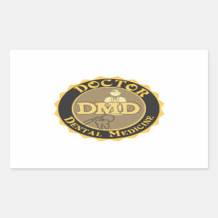 DMD ARTS VAN DENTAAL GENEESMIDDEL LOGO RECHTHOEKIGE STICKER