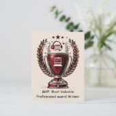 Dmin Professionals Dag MVP-trofee Groet Briefkaart (Staand voorkant)