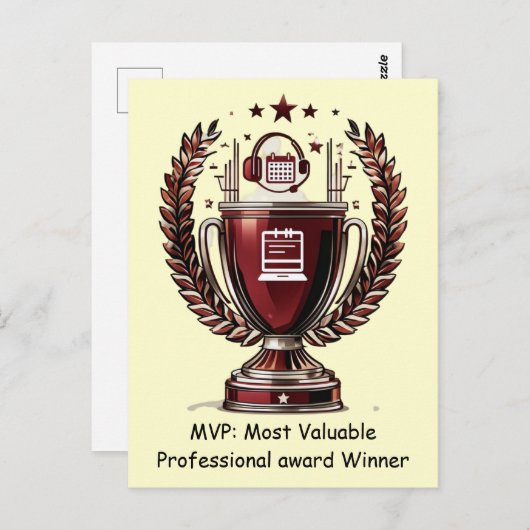 dmin Professionals Day MVP Trophy Greeting Briefkaart (Voorkant / Achterkant)