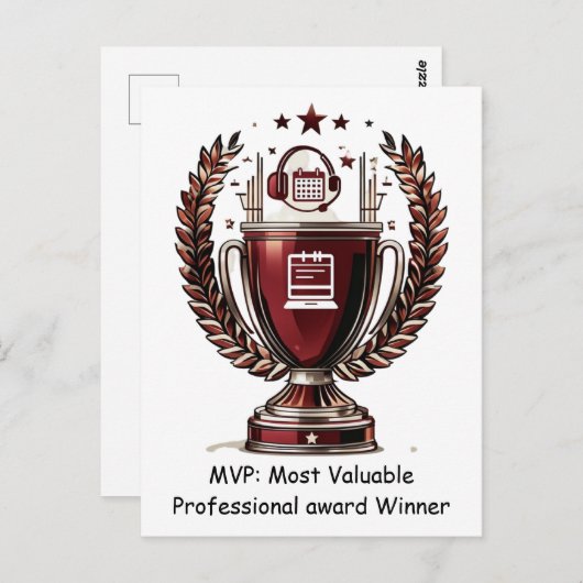 dmin Professionals Day MVP Trophy Greeting Briefkaart (Voorkant / Achterkant)