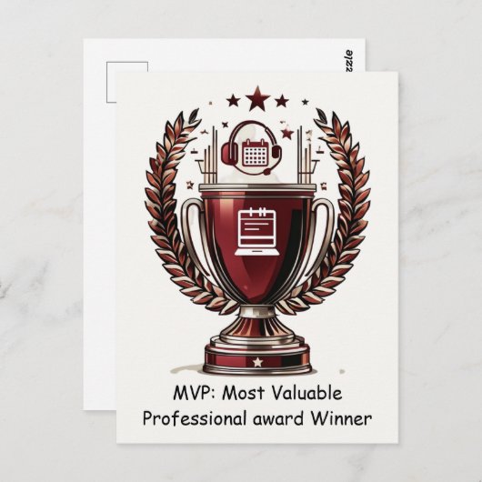 dmin Professionals Day MVP Trophy Greeting Briefkaart (Voorkant / Achterkant)
