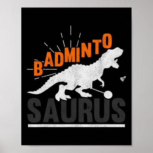 Dminto Saurus Rex Birdie Shuttle Dinosaur Dminton  Poster (Voorkant)