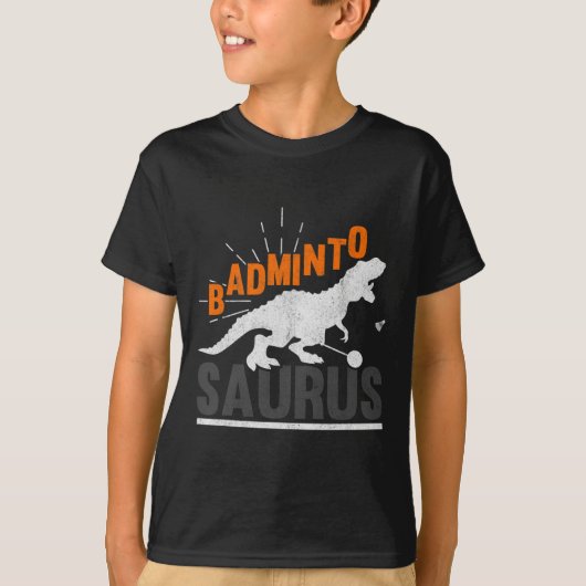 Dminto Saurus Rex Birdie Shuttle Dinosaur Dminton T-shirt (Voorkant)