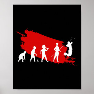 Dminton speler Evolution Funny Sport Coach Graphi Poster