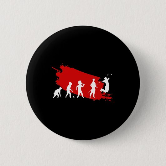 Dminton speler Evolution Funny Sport Coach Graphi Ronde Button 5,7 Cm (Voorkant)