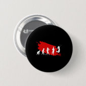 Dminton speler Evolution Funny Sport Coach Graphi Ronde Button 5,7 Cm (Voorkant /achterkant)