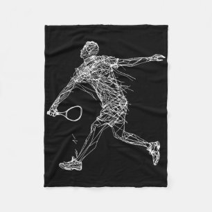 Dminton Speler Tekenen Shuttle Game voor Jongens 1 Fleece Deken