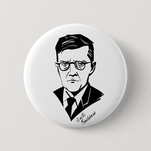 Dmitri Shostakovich Ronde Button 5,7 Cm (Voorkant)