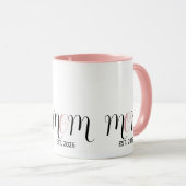DMoeder Opgericht Zwarte Roze Script Nieuwe Moeder Mok (Voorkant rechts)