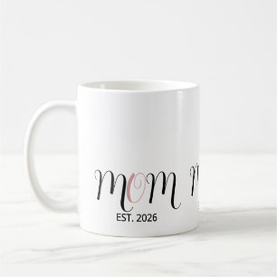 DMom Opgericht Black Pink Script Nieuwe Moeder Cad Koffiemok