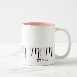 DMom Opgericht Black Pink Script Nieuwe Moeder Cad Tweekleurige Koffiemok