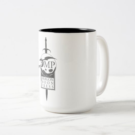 DMP-Mok - Logo zwaard Tweekleurige Koffiemok (Voorkant rechts)