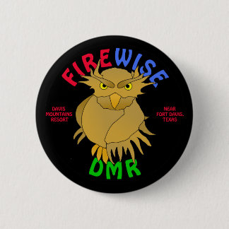 DMR. Firewise Owl knopen & meer (zwart) Ronde Button 5,7 Cm