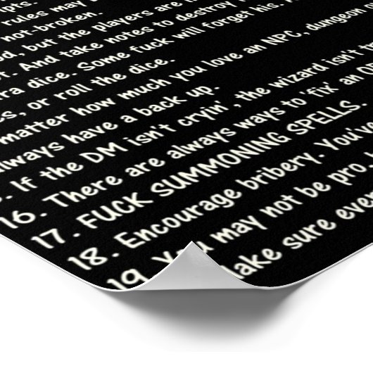 DM's Rules Explicit Dungeons Dragons Poster (Hoek)