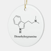 DMT Dimethyltryptamine Molecuul Chemie Cool Keramisch Ornament (Links)