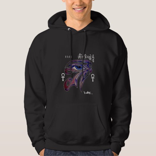 DMT SPIRITUEEL GRAFFITI HORUS RA ANKH OM MANI HOODIE (Voorkant)