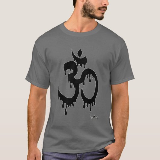 DMT SPIRITUELE GRAFFITI - AUM MANI PADME HUM OM T-SHIRT (Voorkant)