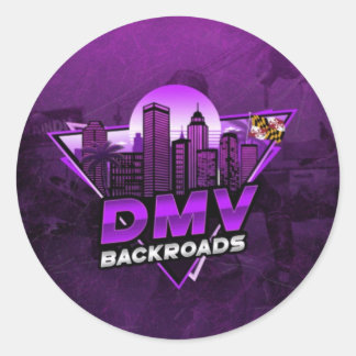 DMV Backroads Achtergrondsticker Ronde Sticker