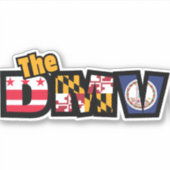 DMV DC Maryland Virginia Die Cut Decal Sticker (Voorkant)