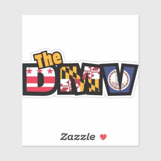 DMV DC Maryland Virginia Die Cut Decal Sticker (Vel)