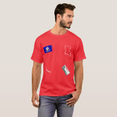 DMV License Bord State Outline en Flag Pattern O T-shirt (Voorkant volledig)