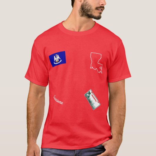 DMV License Bord State Outline en Flag Pattern O T-shirt (Voorkant)