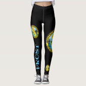 DMV Prost Zwarte Leggings met de Logo van de Kleur (Voorkant)