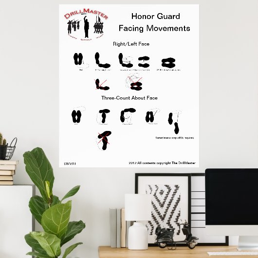 DMVA1 Honor Guard Facing Movements Poster (Thuiskantoor)