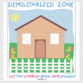 DMZ Demilitariseerde zone Peace Children Sky Grass Sticker (Vel)