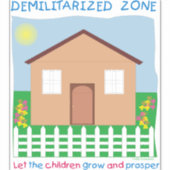 DMZ Demilitariseerde zone Peace Children Sky Grass Sticker (Voorkant)