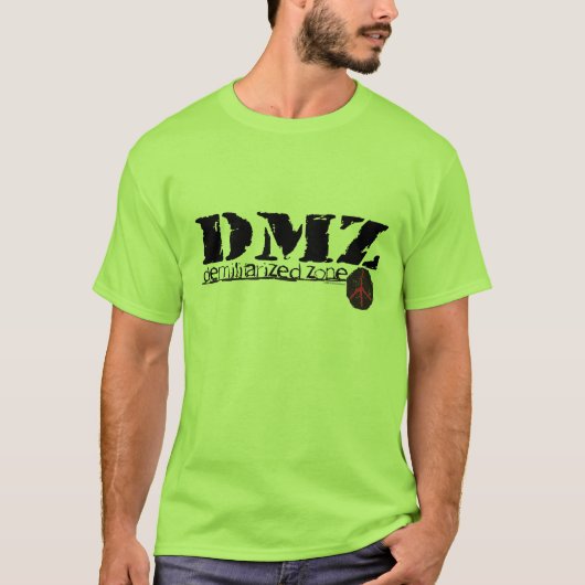DMZ Gebied gedemilitariseerd zonder oorlog op gron T-shirt (Voorkant)