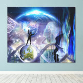 DNA-bewustmakingsontwerp Canvas Afdruk (Insitu (Houten vloer))