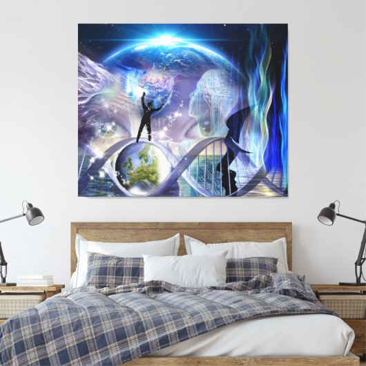 DNA-bewustmakingsontwerp Canvas Afdruk (Insitu (Slaapkamer))