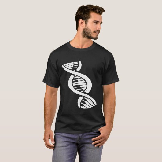 DNA Biologie Pianist Gift Klassieke Muziek Piano T-shirt (Voorkant volledig)