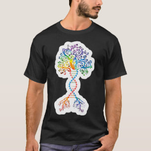 DNA-boom van het leven Funny Colorful Biology Scie T-shirt
