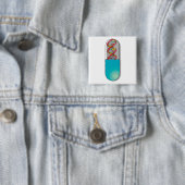 DNA-capsule wetenschap Vierkante Button 5,1 Cm (In situ)