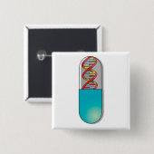 DNA-capsule wetenschap Vierkante Button 5,1 Cm (Voorkant /achterkant)